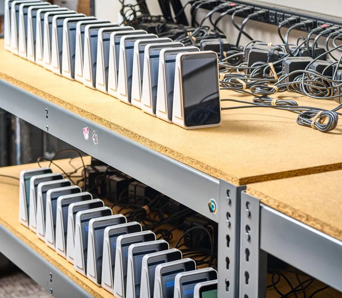 Fello configures and tests the devices