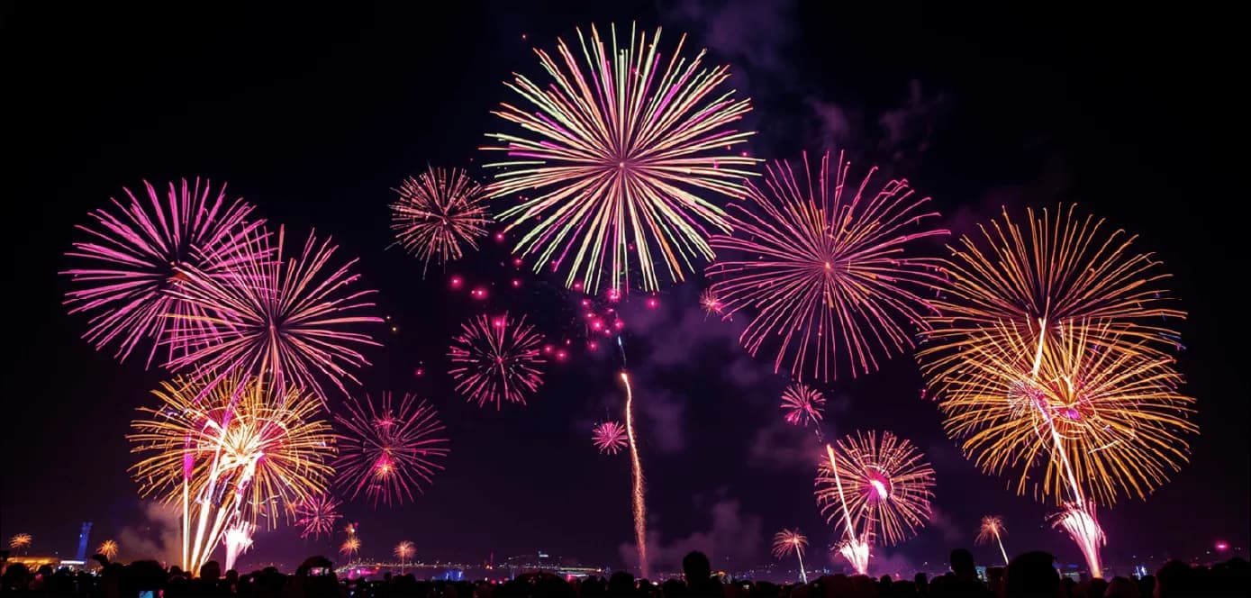 fireworks hero section profile